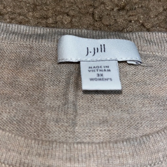 J. Jill Weston Dog Pullover Crew Neck Sweater Heathered Beige 3X - Picture 8 of 9